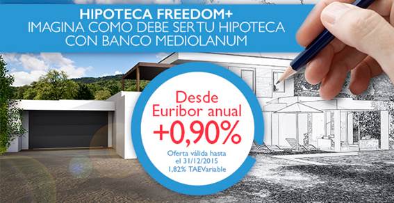 Banco Mediolanum lanza una nueva oferta hipotecaria desde Euribor + 0,90%